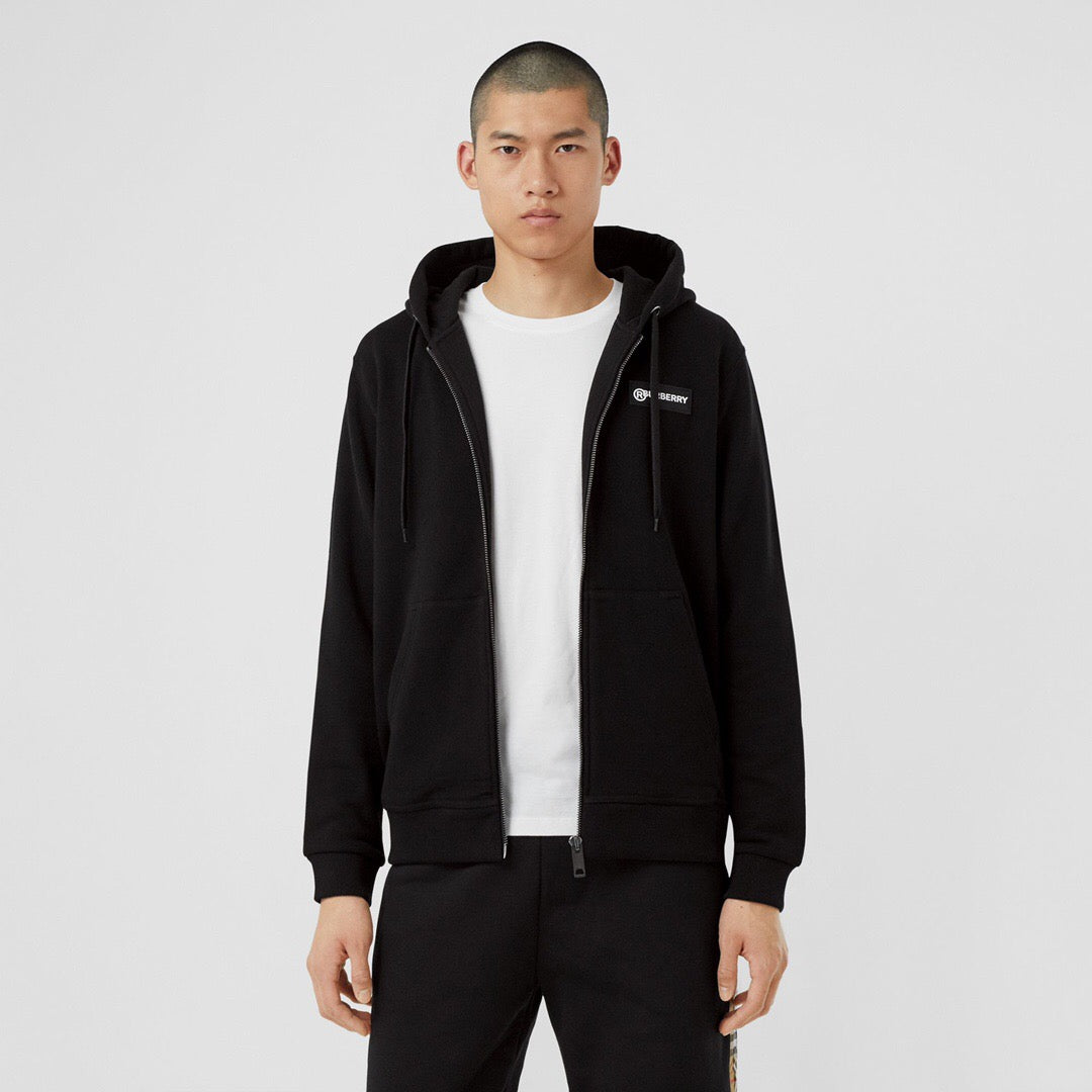 BR Logo Print Zip-up Hoodie - ForPrestige