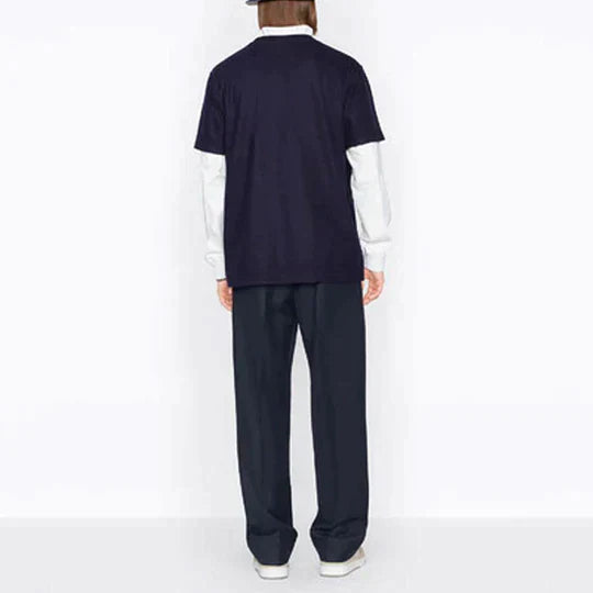CD Embroidered Plain Weave Knit T-shirt - ForPrestige
